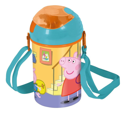 Cantimplora Infantil Escolar Pop Up 450ml Con Correa Color Peppa Pig