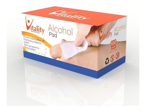 Toallitas De Alcohol Isopropílico Pad Vitality
