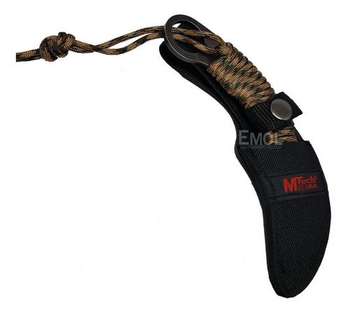 Imagen 2 de 5 de Cuchillo Kerambit Tactico Paracord Mtech Original Emol