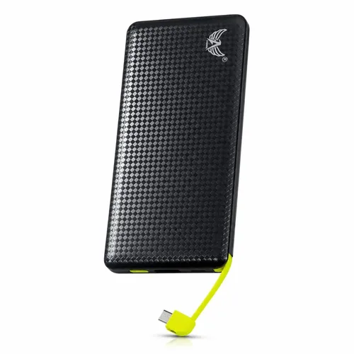 Power bank compacto com cabos integrados