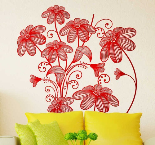 Vinilo Decorativo Siete Flores Pared Vinil