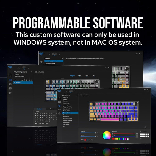 Aula F75 Teclado Mecánico Para Juegos 3 Modos Con Botón Rgb