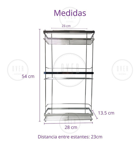 Organizador De Baño Ducha Accesorio 3 Estantes Pc
