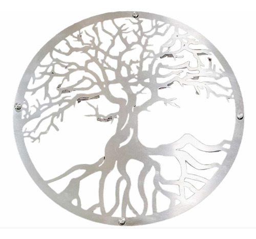 Decoración Circular Del Árbol De La Vida En Acero Inoxidable Tamaño 50cm