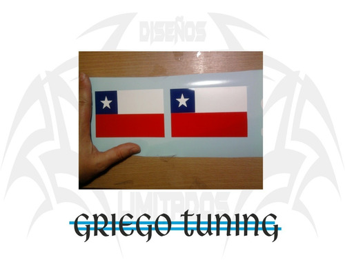 Tun  / Vinilo / Adhesivo Bandera De Chile Excelente Calidad