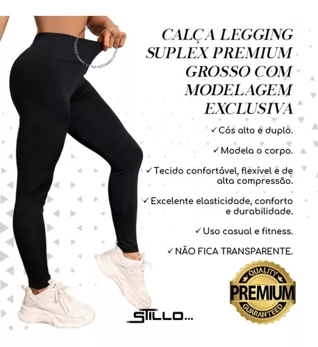 Calça Legging Fitness Feminina Tecido Suplex Grossa