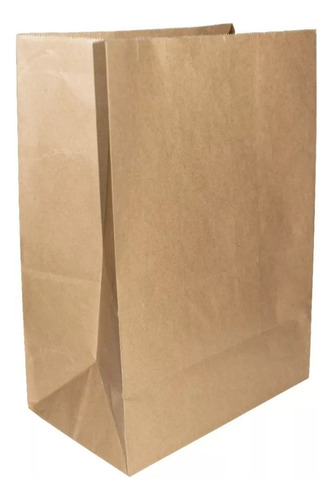 100 Saco Kraft Para Delivery G (24x15x32) - Sem Impressão