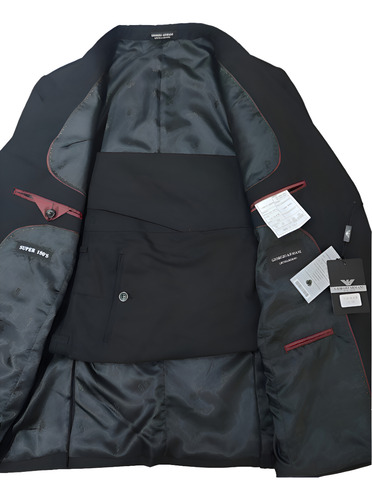 Kit 2 Ternos Slim Importado Lã Fria Fios Super 180 Preto G
