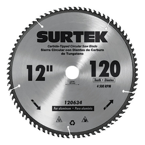 Disco Sierra Circular Para Corte Madera 100 Dientes, 16
