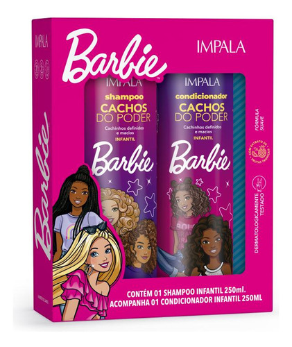 Kit Infantil Impala Barbie Cachos Do Poder Shampoo + Cond