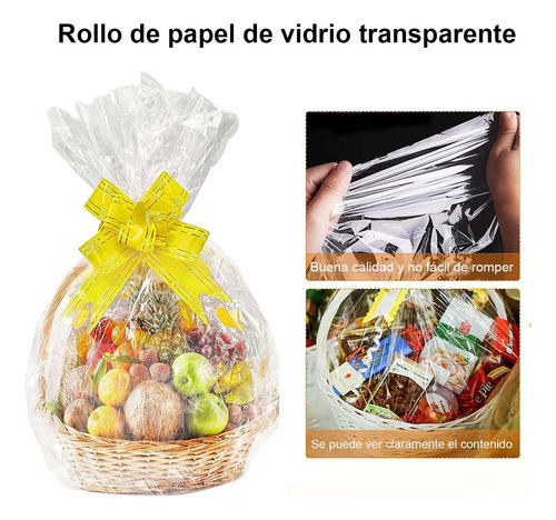 Rollo De Envoltura De Celofán Transparente,flor, Comida, 30m