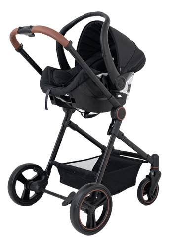 Carrinho Ivy Trio Black Com Bebê Conforto E Base Galzerano