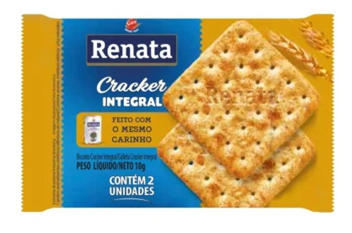 Biscoito Cracker Integral Renata Sachê 10g Pacote Com 60unid