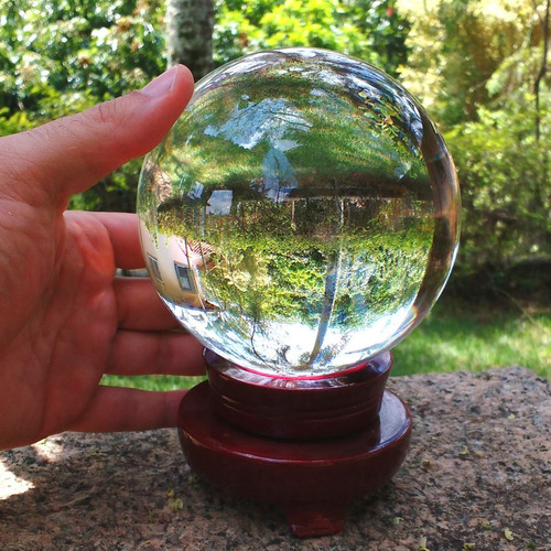 Maravilhosa Bola Esfera De Vidro Cristal Perfeita 11cm 2379g