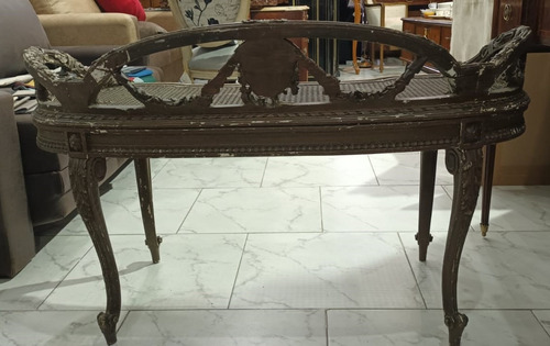 Sillón Francés Canapé Con Esterillas Beige (Usado)