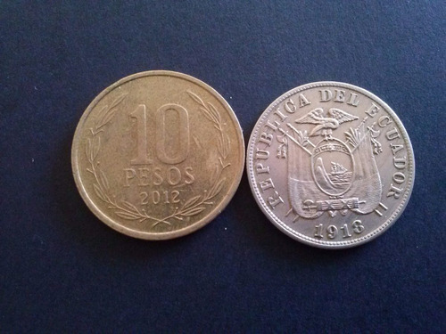 Moneda Ecuador 5 Centavos 1918 Níquel