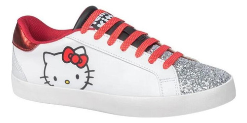 Tenis Casual Hello Kitty 3422 De Dama En Color Blanco