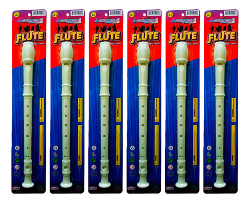 Juguete Flauta Infantil Dulce Musical Plastico Escolar 6 Pzs Color Multicolor