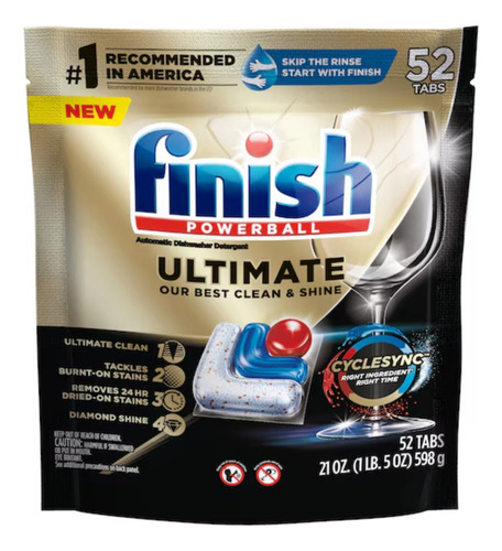 Finish Ultimate 52 Pastillas Lavavajillas Detergente