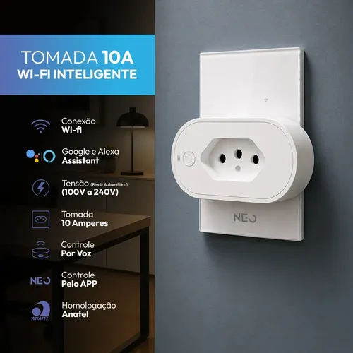 Tomada Inteligente Smart Wi-fi 2.4 GHz 10A Bivolt Neo Avant