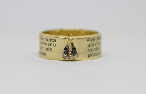 Anel Nossa Senhora Aparecida Ouro 18k 750