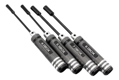 4 Piezas De Destornillador Hexagonal Rc Tool 4.0 / 5.5 Negro