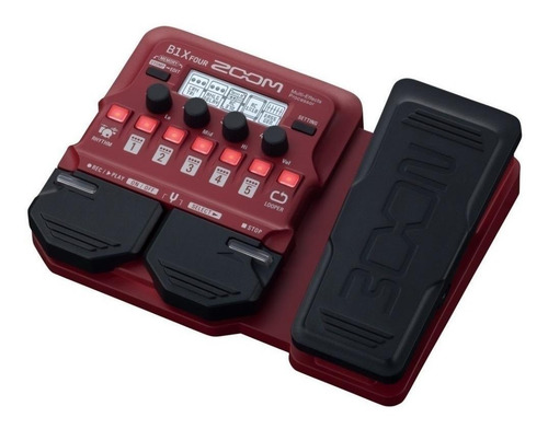 Imagen 3 de 6 de Pedal de efecto Zoom B1X Four rojo