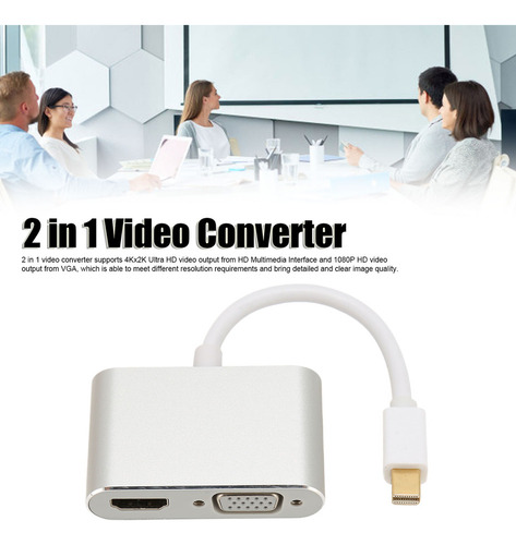 Convertidor De Video 2 En 1 Minidp A Hd Multimedia Interface