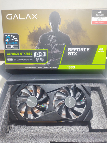 Placa Vídeo Galax Geforce Gtx 1660 1-click Oc, 6gb, Gddr5 (Usado)