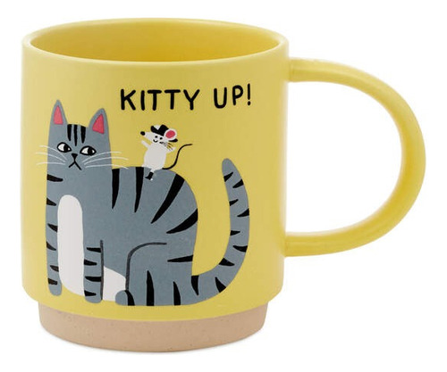 Taza Kitty Up Hallmark Color Amarillo