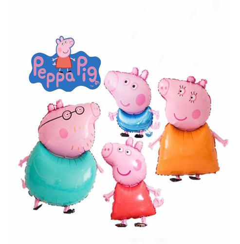 Imagen 2 de 2 de Globos Para Decorar Cumpleaños De Peppa Pig Y Su Familia
