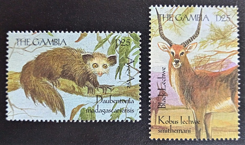 Gambia Fauna, Lote 2 Sellos Sc 2196-97 Año 2000 Mint L18722
