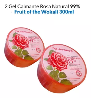 2 Gel Calmante Rosa Natural 99% - Fruit Of The Wokali 300ml