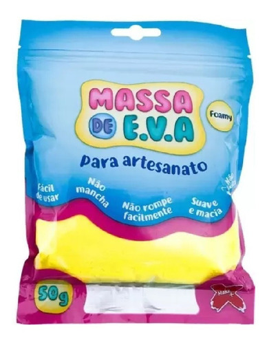 Massa De Eva 50g Massinha Modelar Slime Artesanato Brincar Cor Amarelo