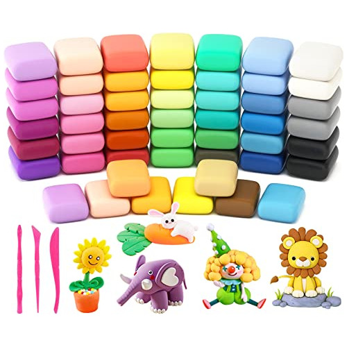Air Dry Clay For Kids, 50 Colors Modeling Clay Kit With...
