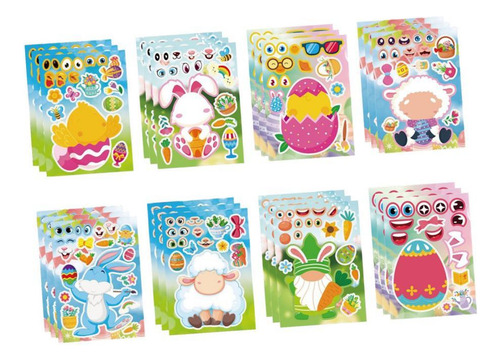 24 Piezas De Pegatinas De Pascua Para Niños, Pegatinas
