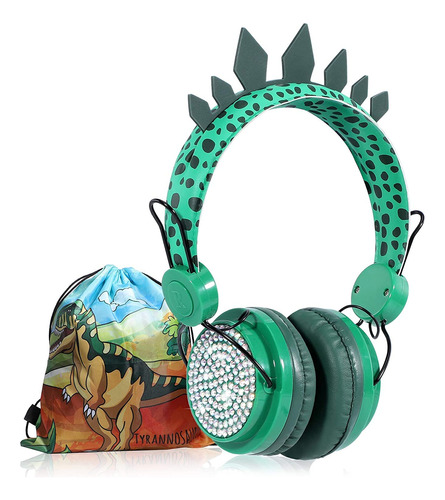 Auriculares Para Ninos, Auriculares De Dinosaurio Con Cable 