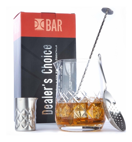 The Elan Collective Cocktail Mixing Glass Set With Bar Spoon