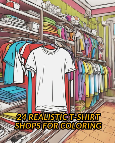 Libro: 24 Realistic T-shirt Shops For Coloring