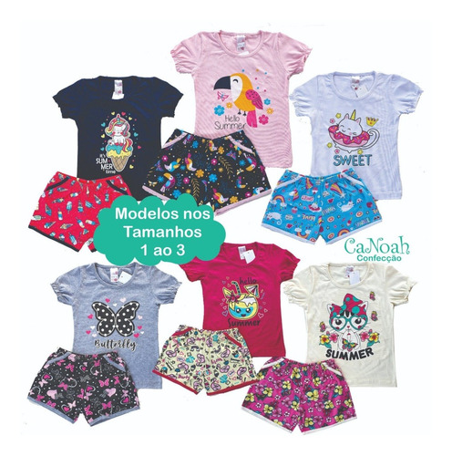 Kit 6 Conjuntos Femininos Roupas Infantil Menina Atacado