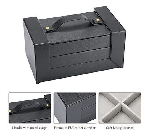 Imagen 4 de 7 de Procase Caja Organizadora De Joyas Para Mujeres Y Niñas Con