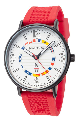 Nautica - Reloj Wave Garden Napwgs907 Para Hombre Color De La Correa Rojo