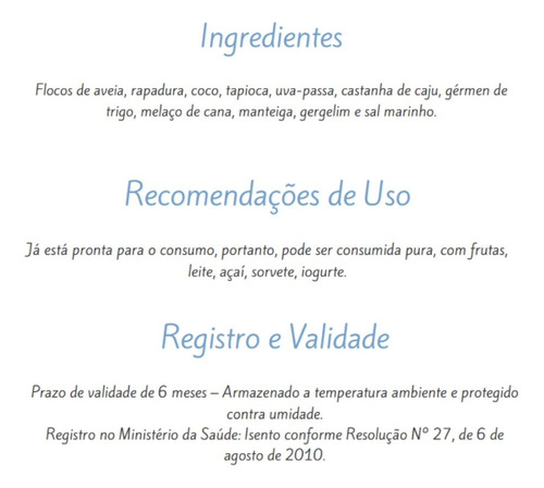 Kit 3 Granola Tradicional Castanha Coco Pote 350g Cada