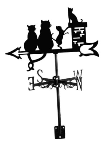 Estatuilla De Gato, Veleta De Animales, Adorno Negro,