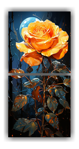 2 Lienzos De Tela Alta Calidad Flores Armonia 50x50cm