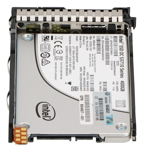 400gb Ssd Sata 805387-001 Hp G9 G10 6g 2.5 Intel Dell