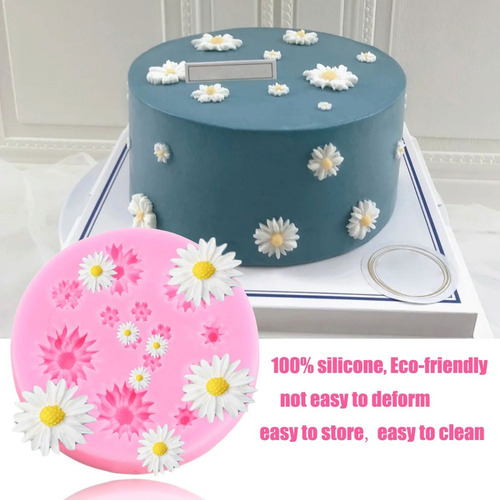 4pcs Molde De Silicona Margarita Fondant Pasta Resina