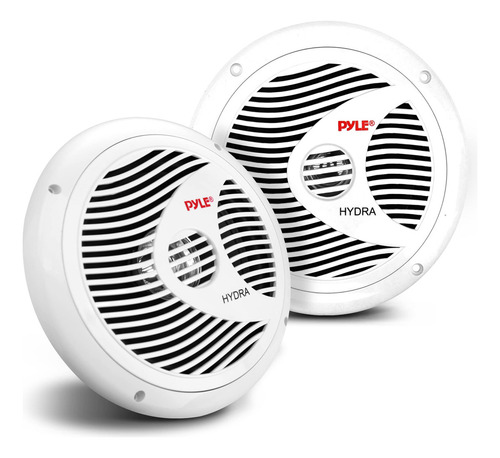 Pyle - Altavoces Para Vehículos Marinos De 8 Pulgadas, Doble Sistema De Altavoces De Componentes De Coche Impermeable De 180 W, 4 Ohmios, Cono De Pp Con Carcasa De Goma, Imán De 20 Onzas, Bobina De