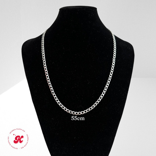 Cadena 55cm X 5mm De Plata Fina .925 Barbada Collar