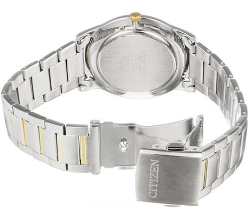 Reloj Citizen Mixed Social Slim para hombre TZ28119b, color de correa plateado/dorado, color de bisel plateado, color de fondo blanco